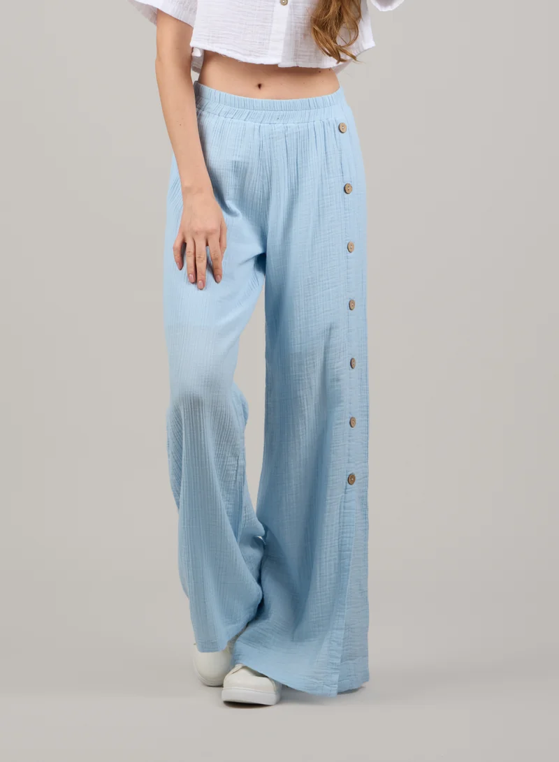 Just Nature Jenny Wide-leg Trousers with Side Slit